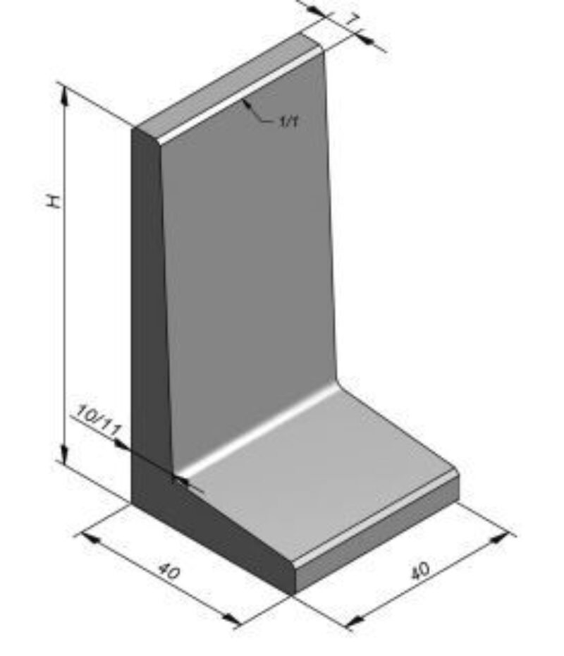 Ebema L-element 50x40x40 grijs